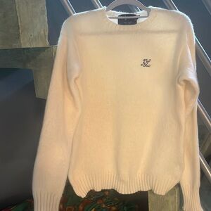 Vintage Ralph Lauren monogram / embroidered wool sweater. Old money aesthetic